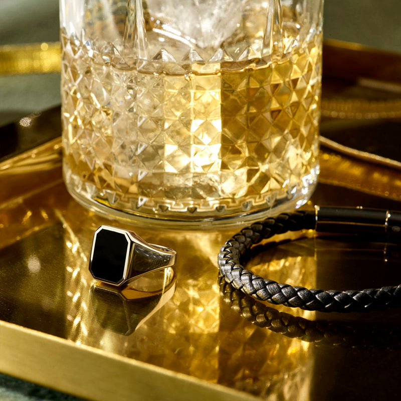 vDam Zegelring Massief Onyx 13 X 11mm Zilver Wit 1014741 Maat 19½