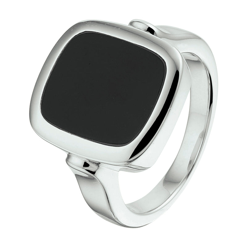 vDam Zegelring Massief Onyx Zilver Gerhodineerd 1332574