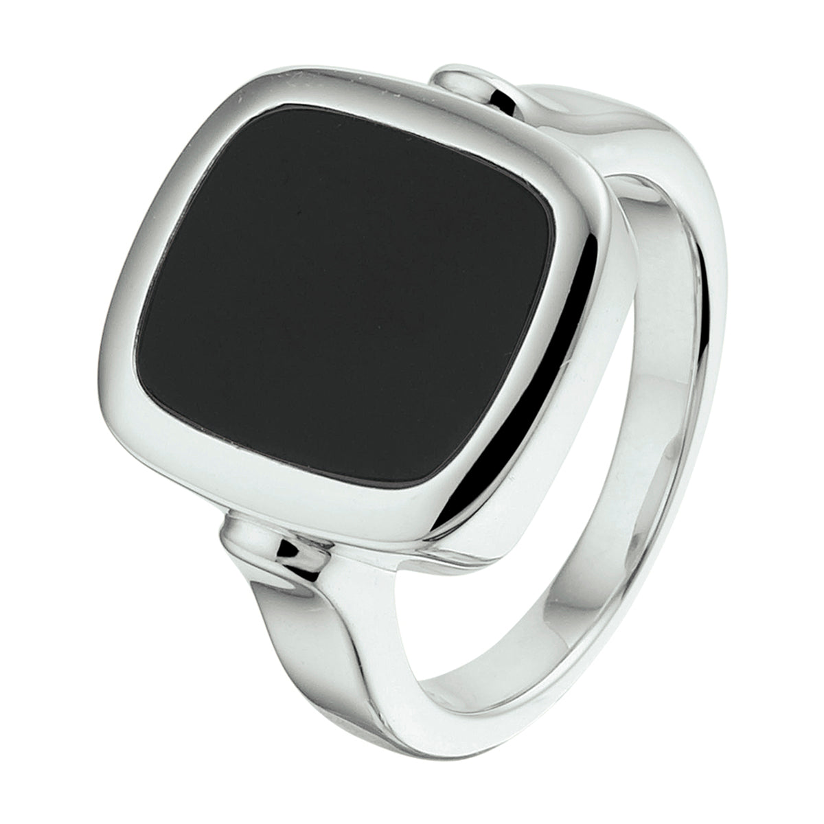 vDam Zegelring Massief Onyx Zilver Gerhodineerd 1332577