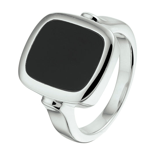 vDam Zegelring Massief Onyx Zilver Gerhodineerd 1332578