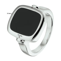 vDam Zegelring Massief Onyx Zilver Gerhodineerd 1332580 Maat 21