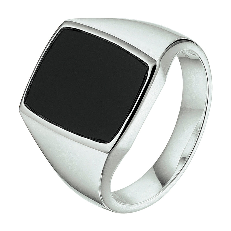 vDam Zegelring Massief Onyx Zilver Gerhodineerd 1337352