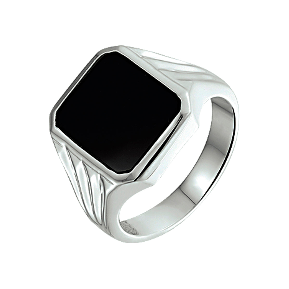 vDam Zegelring Massief Onyx Zilver Gerhodineerd 1337953