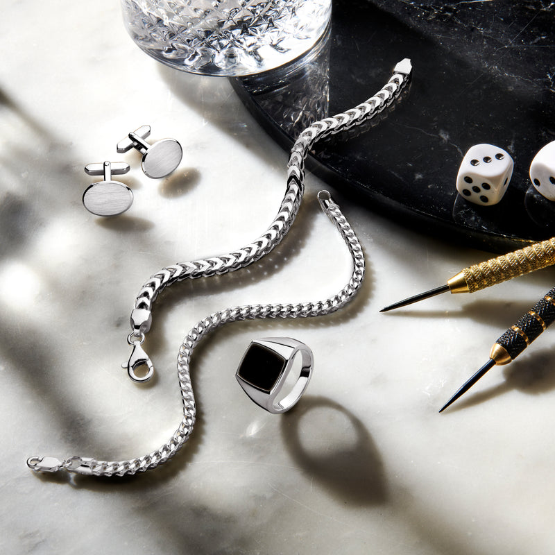 vDam Zegelring Massief Onyx Zilver Wit 1015252