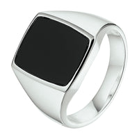 vDam Zegelring Massief Onyx Zilver Wit 1015252