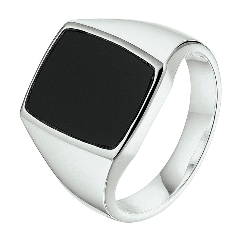 vDam Zegelring Massief Onyx Zilver Wit 1015252