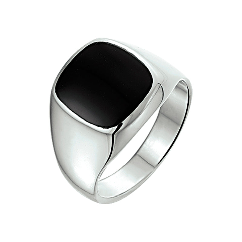 vDam Zegelring Massief Onyx Zilver Wit 1018095