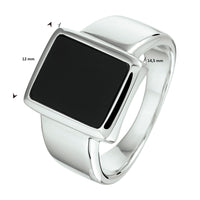 vDam Zegelring Onyx 12 X 10mm Zilver Gerhodineerd 1332897 Maat 18½