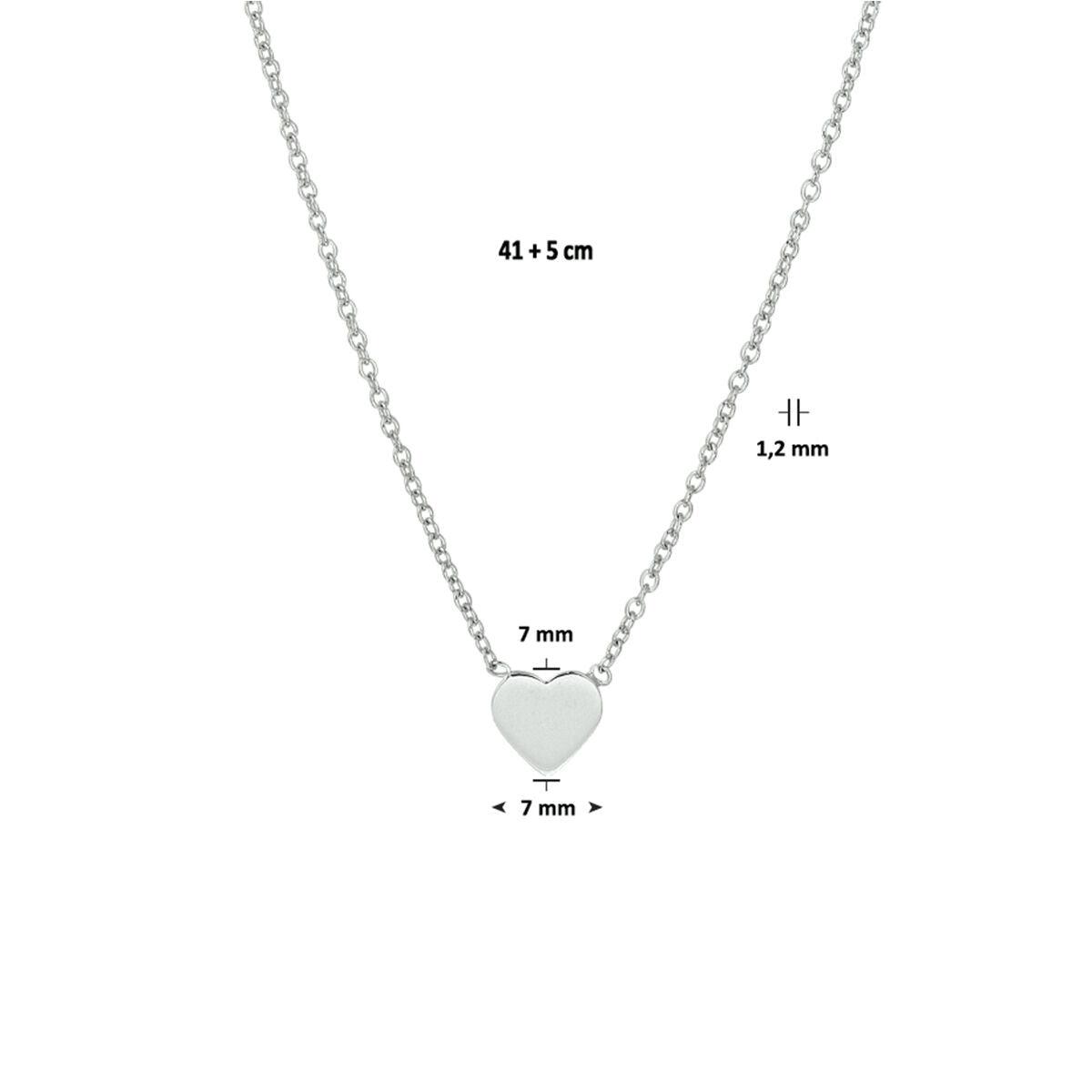 vDam Zilveren Collier Hart 1329556