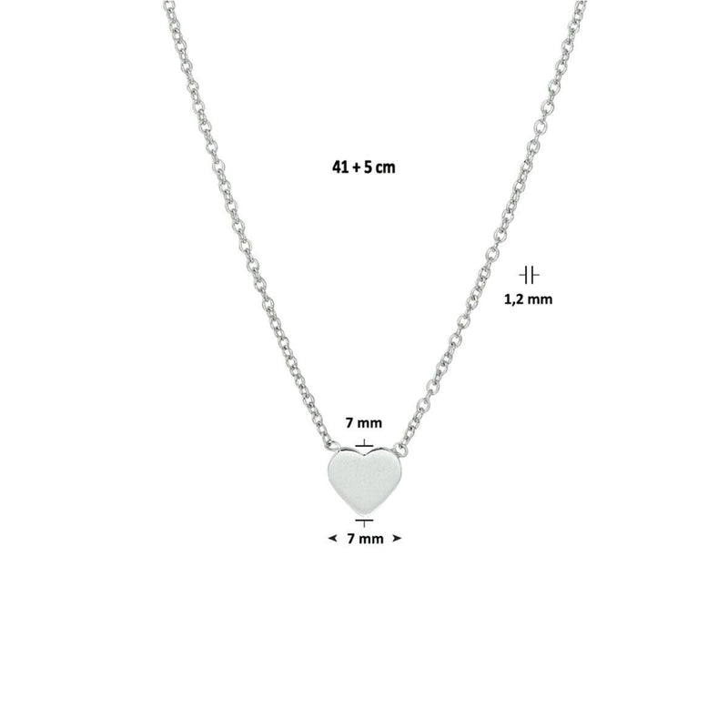 vDam Zilveren Collier Hart 1329556