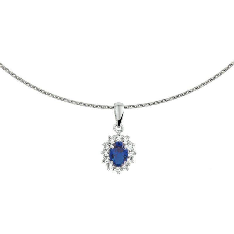 vDam Zilveren Collier Zirkonia en Ssaffier 1327952