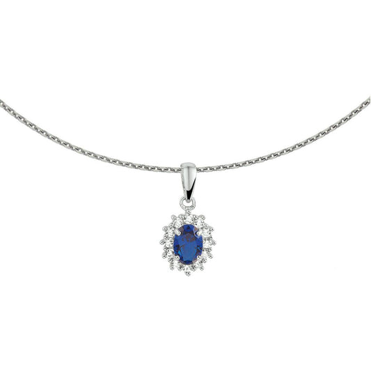 vDam Zilveren Collier Zirkonia en Ssaffier 1327952