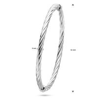 vDam Zilveren Gerhodineerde Gedraaide Armband met Scharniersluiting 1339682