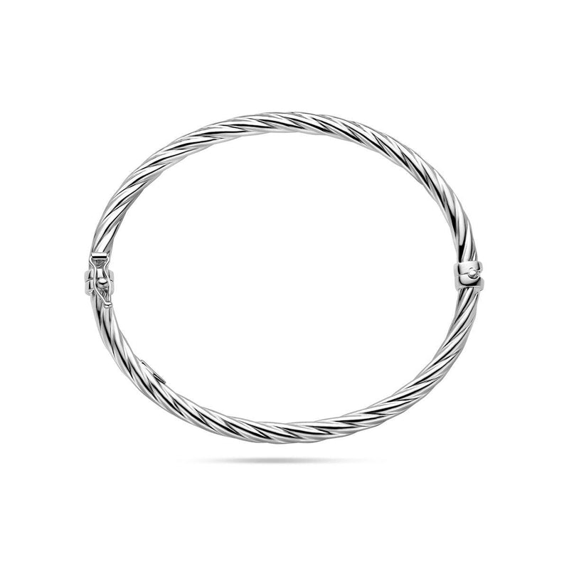 vDam Zilveren Gerhodineerde Gedraaide Armband met Scharniersluiting 1339682