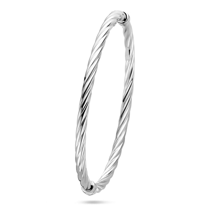vDam Zilveren Gerhodineerde Gedraaide Armband met Scharniersluiting 1339682