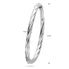 vDam Zilveren Gerhodineerde Gedraaide Armband met Scharniersluiting 1339683