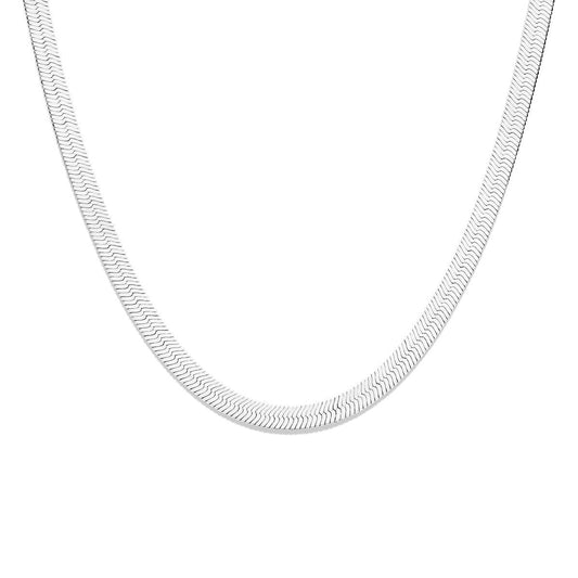 vDam Zilveren Gerhodineerde Platte Slang Ketting 1339532