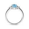 vDam Zilveren Gerhodineerde Ring met Zirkonia en Blauwe Topaas 1337798