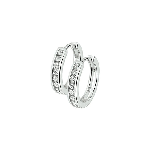 vDam Zilveren Klap Oorringen Zirkonia 1317874
