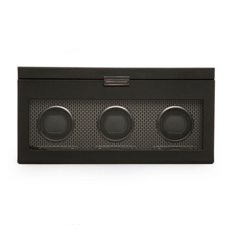 WOLF Axis Driedubbele Horloge Opwinder met Opslag 469403 - Juwelier van Dam