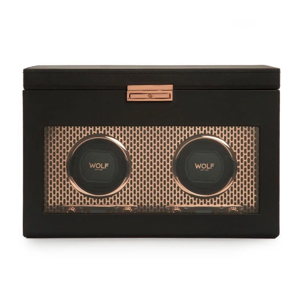 WOLF Axis Dubbele Horloge Opwinder met Opslag 469316 - Juwelier van Dam