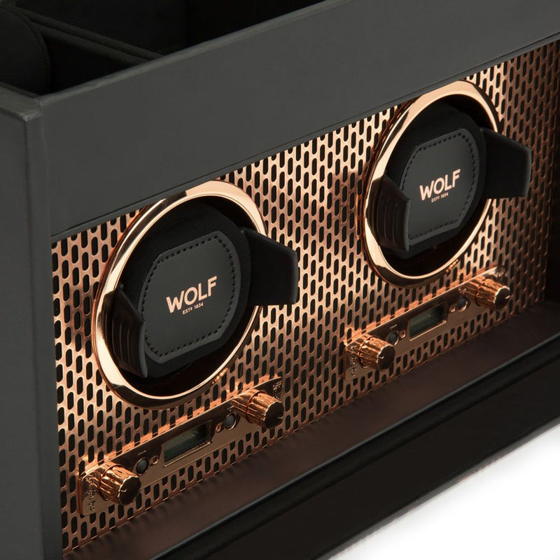 WOLF Axis Dubbele Horloge Opwinder met Opslag 469316 - Juwelier van Dam