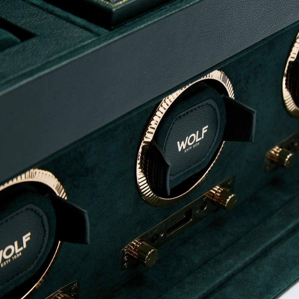 WOLF British Racing Driedubbele Horloge Opwinder met Opslag 792341 - Juwelier van Dam